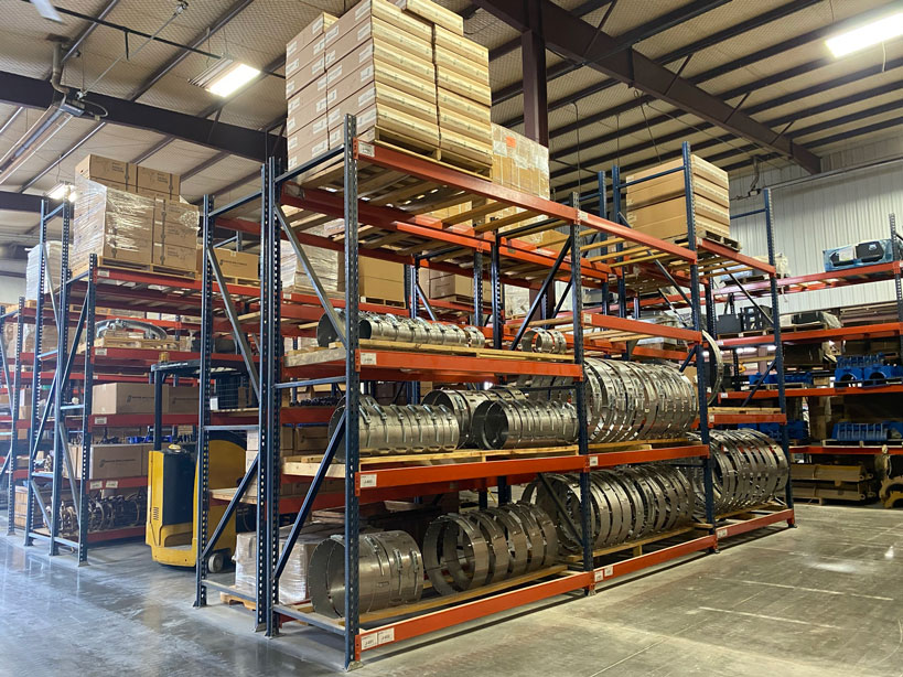 American-Made tools on the shelves in the Sawyer warehouse